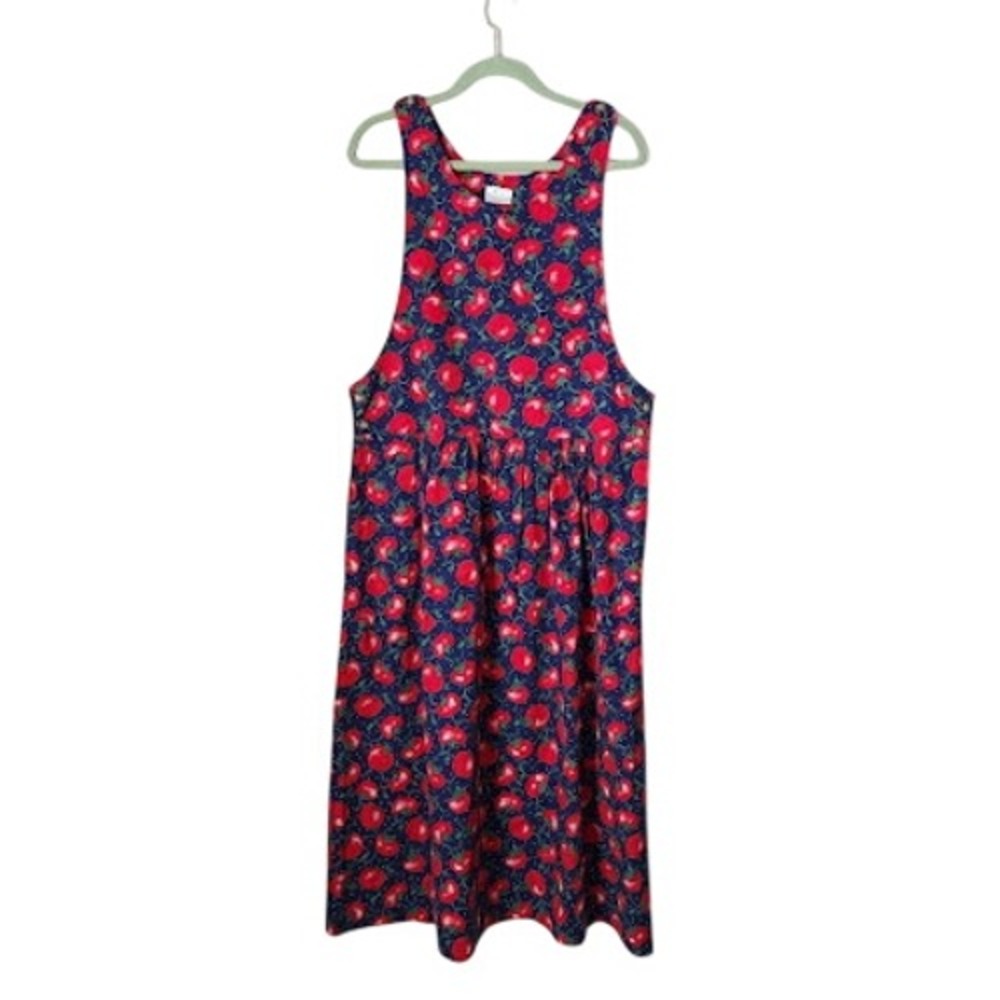 Vermont Country Store 90s Tomato Girl Dress pinafore Jumper garden party XL